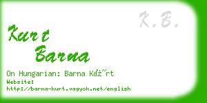 kurt barna business card